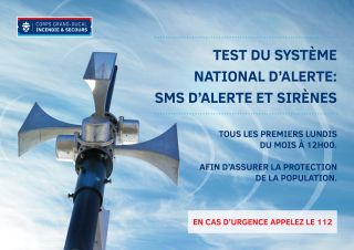 Test du système national d'alerte: SMS d'alerte et sirènes 