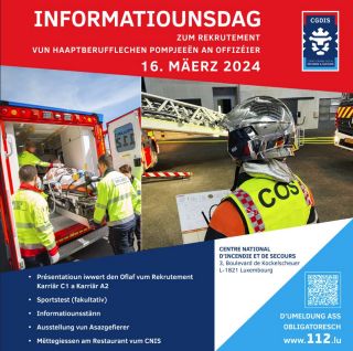Journée d'information pour officiers et pompiers professionnels 16.03.2024