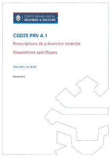 CGDIS PRV 4.1_Prescriptions de prévention incendie_Dispositions spécifiques_Marché Noël_Oct 2019