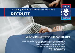 Recrutement d'un agent administratif (formation) (m/f)